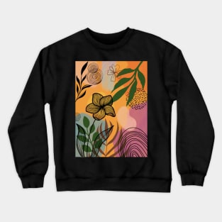 Abstract boho botanical illustration Crewneck Sweatshirt